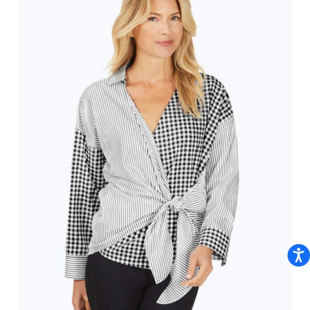 Kaya Non-Iron Pattern Play Wrap Shirt